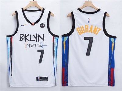 Brooklyn Nets #7 Kevin Durant 2020-21 White City Edition Swingman Jersey