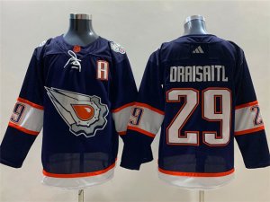 Edmonton Oilers #29 Leon Draisaitl Navy 2022/23 Reverse Retro Jersey