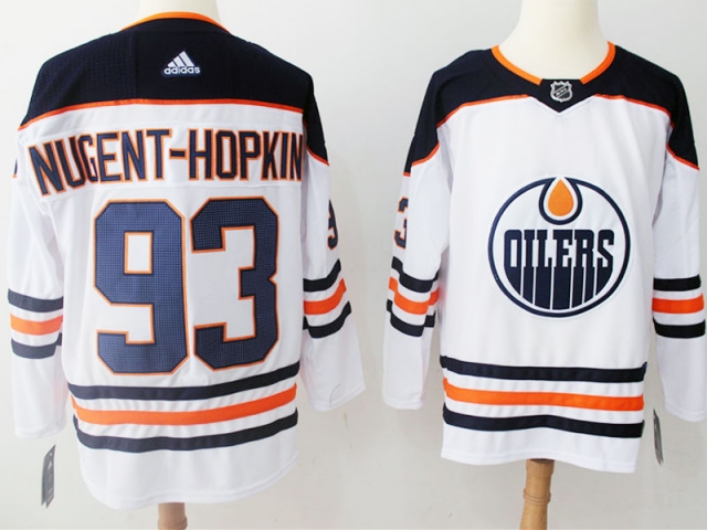 Edmonton Oilers #93 Ryan Nugent-hopkins White Jersey - Click Image to Close