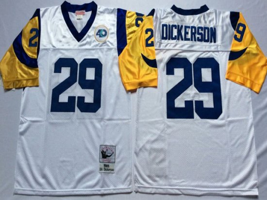 Los Angeles Rams #29 Eric Dickerson White Throwback Jersey