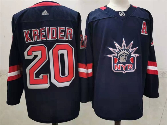 New York Rangers #20 Chris Kreider 2020-21 Reverse Retro Blue Jersey - Click Image to Close