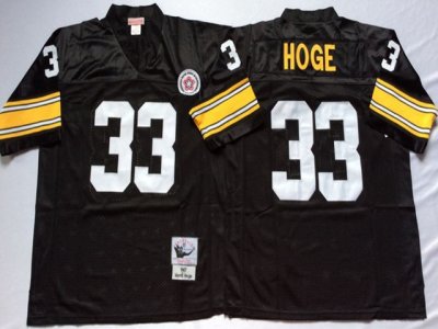 Pittsburgh Steelers #33 Merril Hoge 1975 Throwback Black Jersey