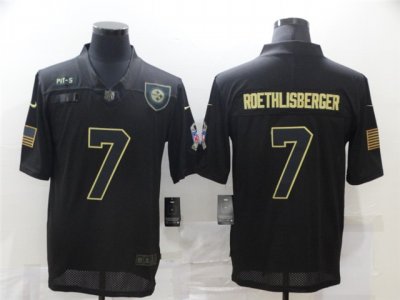 Pittsburgh Steelers #7 Ben Roethlisberger 2020 Black Salute To Service Limited Jersey