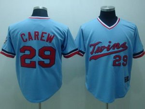 Minnesota Twins #29 Rod Carew Throwback Light Blue Jersey