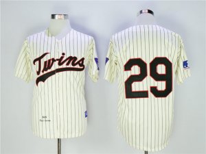 Minnesota Twins #29 Rod Carew 1969 Throwback Cream Stripe Jersey