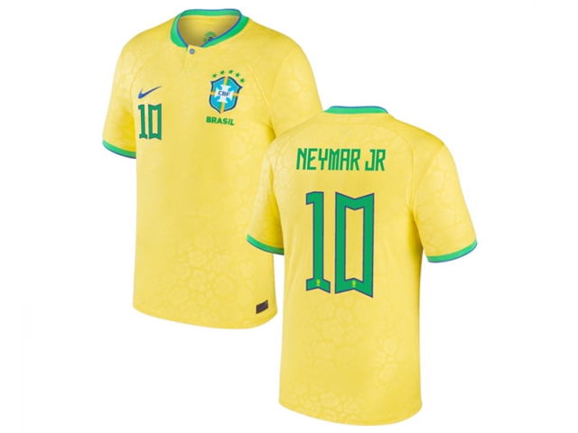 National Brazil #10 Neymar Jr Yellow 2022/23 Soccer Jersey - Click Image to Close