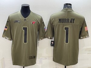 Arizona Cardinals #1 Kyler Murray 2022 Olive Salute To Service Limited Jersey