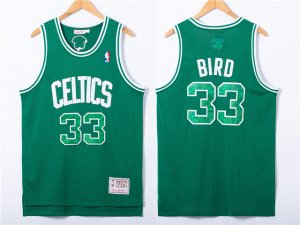 Boston Celtics #33 Larry Bird Green Snakeskin Number Hardwood Classics Jersey