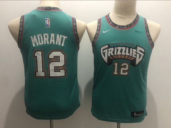 Youth Memphis Grizzlies #12 Ja Morant Teal Classic Swingman Jersey