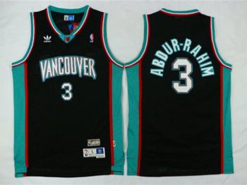 Vancouver Grizzlies #3 Shareef Abdur-Rahim Black Hardwood Classic Jersey