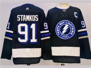 Tampa Bay Lightning #91 Steven Stamkos 2023-24 Alternate Black Jersey