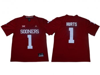 NCAA Oklahoma Sooners #1 Jalen Hurts Red College Football Jersey