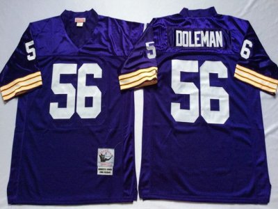 Minnesota Vikings #56 Chris Doleman Throwback Purple Jersey