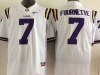 NCAA LSU Tigers #7 Leonard Fournette White College Football Jersey