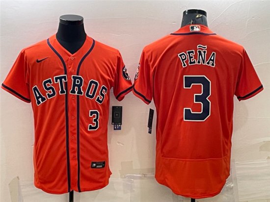 Houston Astros #3 Jeremy Pena Orange Flex Base Jersey