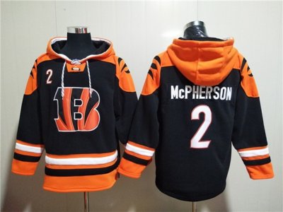 Cincinnati Bengals #2 Evan McPherson Black Pocket Pullover Hoodie Jersey