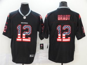 Tampa Bay Buccaneers #12 Tom Brady Black USA Flag Fashion Limited Jersey