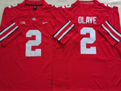 NCAA Ohio State Buckeyes #2 Chris Olave Red College Football Jersey