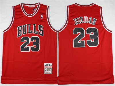 Chicago Bulls #23 Michael Jordan 1997-98 Red Hardwood Classics Jersey