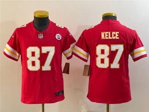 Youth Kansas City Chiefs #87 Travis Kelce Red Vapor F.U.S.E. Limited Jersey