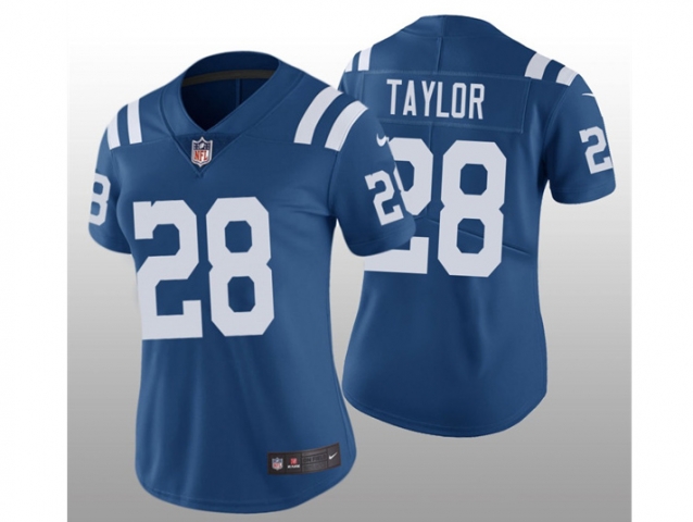 Women's Indianapolis Colts #28 Jonathan Taylor Blue Vapor Limited Jersey - Click Image to Close