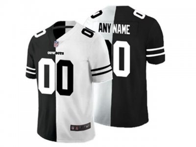 Dallas Cowboys Custom #00 Made Black Vs White Peaceful Coexisting Jersey