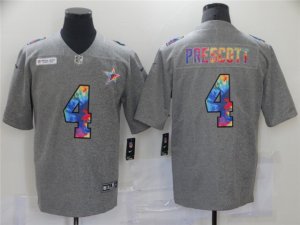 Dallas Cowboys #4 Dak Prescott Gray Rainbow Vapor Limited Jersey