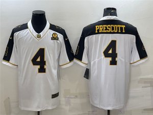 Dallas Cowboys #4 Dak Prescott Thanksgiving White Gold Vapor Limited Jersey