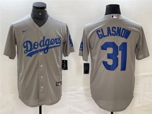 Los Angeles Dodgers #31 Tyler Glasnow Alternate Gray Jersey