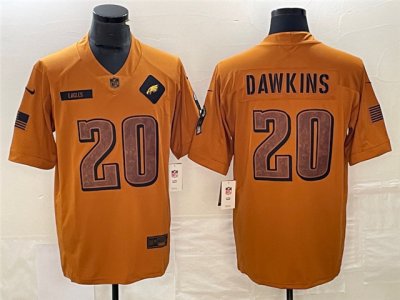 Philadelphia Eagles #20 Brian Dawkins 2023 Brown Salute To Service Limited Jersey