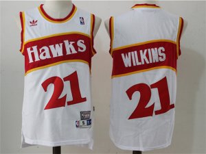 Atlanta Hawks #21 Dominique Wilkins White Hardwood Classics Jersey