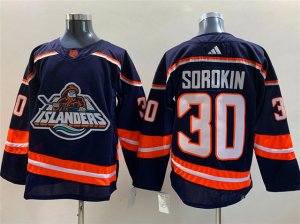 New York Islanders #30 Ilya Sorokin Navy 2022/23 Reverse Retro Jersey