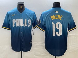 Philadelphia Phillies #19 Cristian Pache Blue 2024 City Connect Limited Jersey