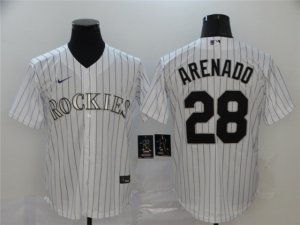 Colorado Rockies #28 Nolan Arenado White Cool Base Jersey