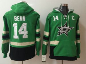 Dallas Stars #14 Jamie Benn Green Pocket Hoodie Jersey