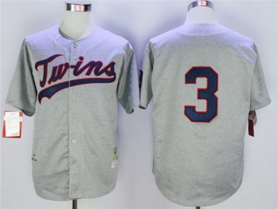 Minnesota Twins #3 Harmon Killebrew 1969 Throwback Grey Jersey