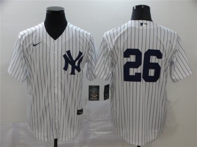 New York Yankees #26 DJ LeMahieu White Without Name Cool Base Jersey