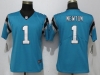 Women's Carolina Panthers #1 Cam Newton Blue Vapor Limited Jersey