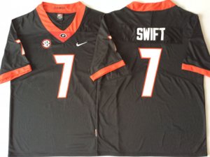 NCAA Georgia Bulldogs #7 D'Andre Swift Black College Football Jersey