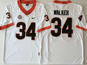 NCAA Georgia Bulldogs #34 Herschel Walker White College Football Jersey