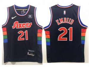 Philadelphia 76ers #21 Joel Embiid 2021-22 Navy City Edition Swingman Jersey