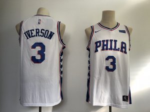 Philadelphia 76ers #3 Allen Iverson White Swingman Jersey