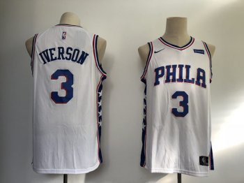 Philadelphia 76ers #3 Allen Iverson White Swingman Jersey