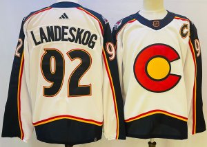 Colorado Avalanche #92 Gabriel Landeskog White 2022/23 Reverse Retro Jersey