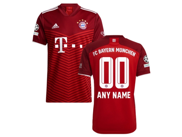 Club Bayern Munich #00 Home Red 2021/22 Soccer Custom Jersey - Click Image to Close