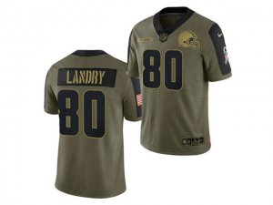 Cleveland Browns #80 Jarvis Landry 2021 Olive Salute To Service Limited Jersey