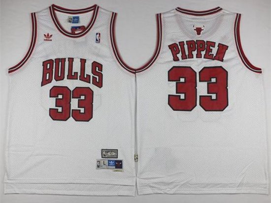 Chicago Bulls #33 Scottie Pippen White Hardwood Classics Jersey