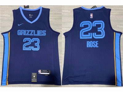 Memphis Grizzlies #23 Derrick Rose Navy Swingman Jersey