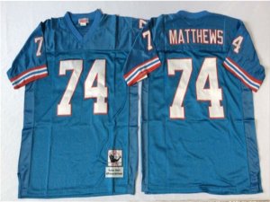 Houston oilers #74 Bruce Matthews Throwback Light Blue Jersey