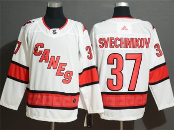 Carolina Hurricanes #37 Andrei Svechnikov Away White Jersey